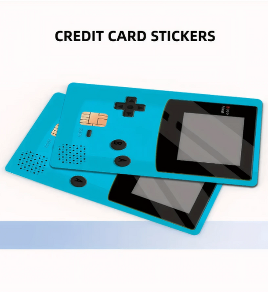 Kreditkarten Aufkleber „Handheld Retro Konsole“ – Game Boy Blue Edition