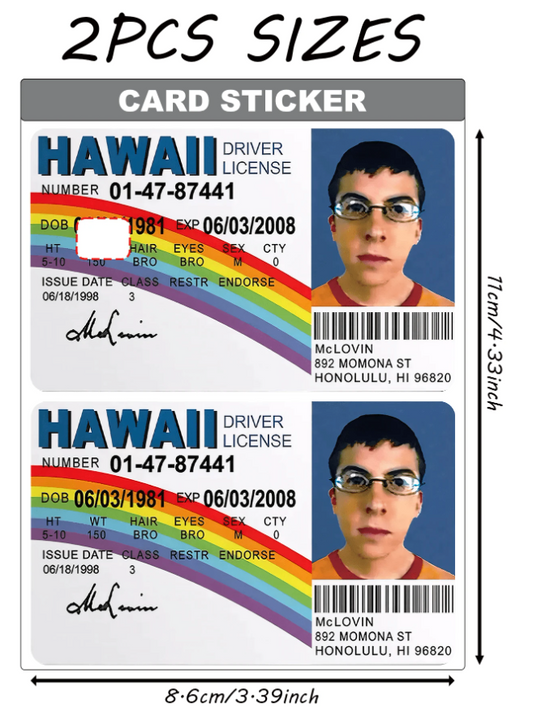 Kreditkarten Aufkleber „Meme Driver Licence“ | Lustiger Fake-Ausweis Look für Bankkarte & Co. | Anti-Fingerprint & kratzfest