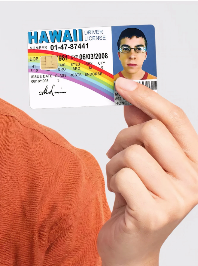 Kreditkarten Aufkleber „Meme Driver Licence“ | Lustiger Fake-Ausweis Look für Bankkarte & Co. | Anti-Fingerprint & kratzfest