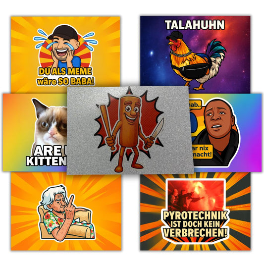 Meme Postkarten-Set + Limitierte Sammelkarte (Tung Tung Edition)
